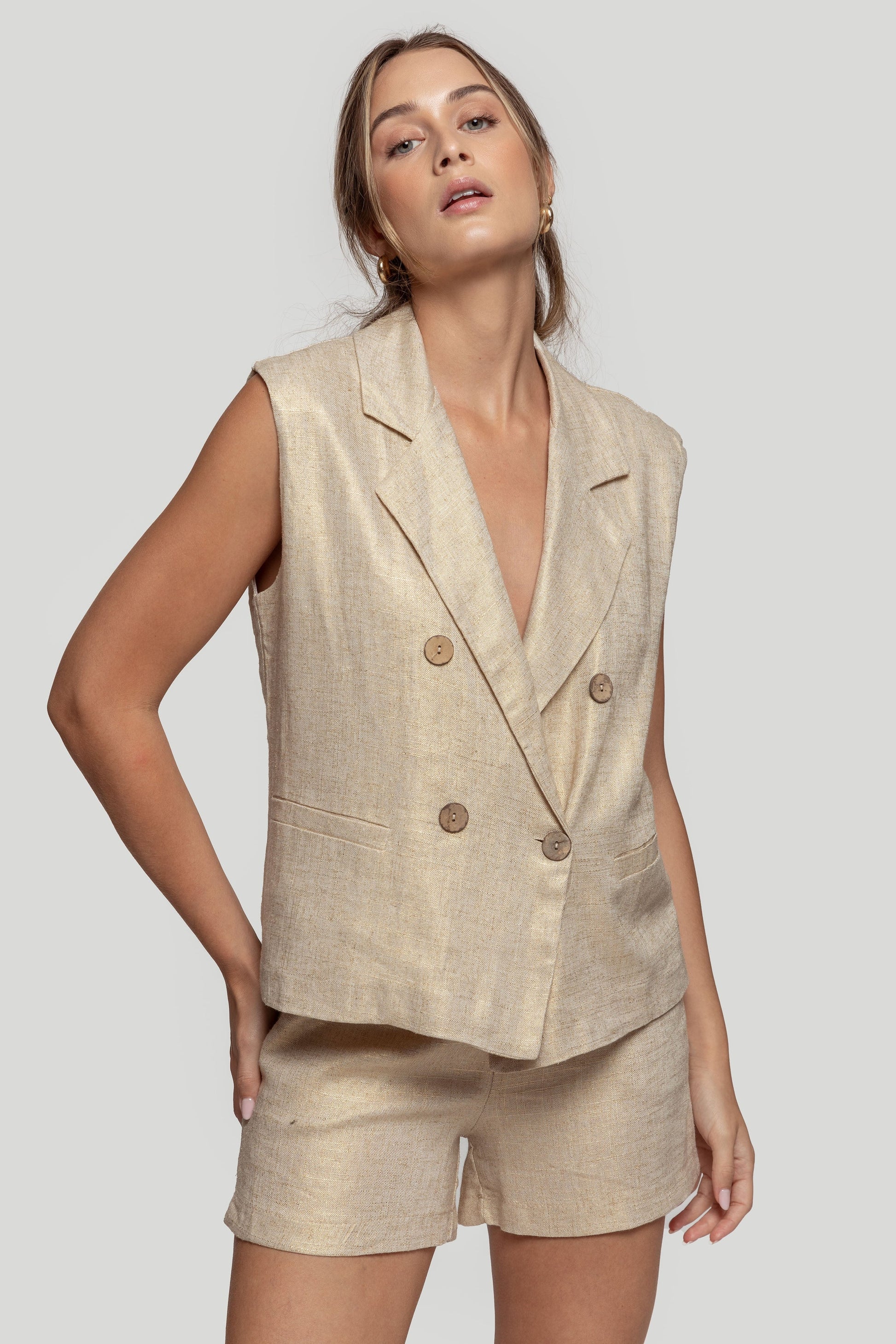 CHALECO  LINO